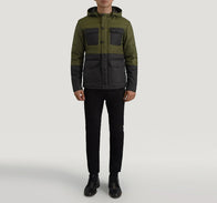 Wayne Black & Green Hooded Puffer Jacket by Dash Racegear - men Jacket view 3