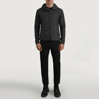 Wesley Black Hooded Windbreaker Jacket by Dash Racegear - men Jacket view 3