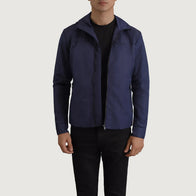 Wesley Blue Hooded Windbreaker Jacket by Dash Racegear - men Jacket view 1