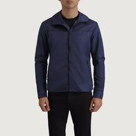 Wesley Blue Hooded Windbreaker Jacket by Dash Racegear - men Jacket view 4