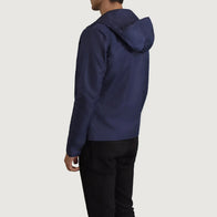 Wesley Blue Hooded Windbreaker Jacket by Dash Racegear - men Jacket view 5