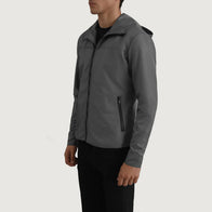 Wesley Grey Hooded Windbreaker Jacket by Dash Racegear - men Jacket view 2
