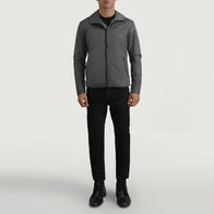 Wesley Grey Hooded Windbreaker Jacket by Dash Racegear - men Jacket view 3