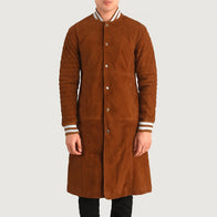 Wilde Brown Suede Varsity Coat by Dash Racegear - men Jacket view 4