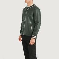 Willis Green Leather Varsity Jacket by Dash Racegear - men Jacket view 2