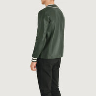 Willis Green Leather Varsity Jacket by Dash Racegear - men Jacket view 5