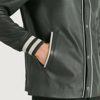 Willis Green Leather Varsity Jacket by Dash Racegear - men Jacket view 6