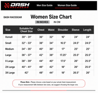 Amanda Anisimova 2025 US Open Track Jacket women size chart in inches and centimeters | Dash Racegear