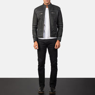 Youngster Distressed Black Leather Jacket by Dash Racegear - men Jacket view 4