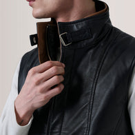 Zane Black Leather Vest by Dash Racegear - men Jacket view 6