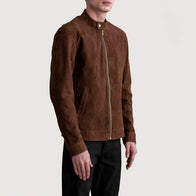 Zen Brown Suede Biker Jacket by Dash Racegear - men Jacket view 2