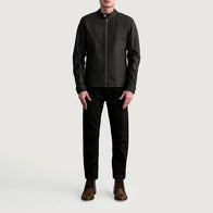 Zen Tumbled Brown Leather Biker Jacket by Dash Racegear - men Jacket view 4