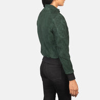 Zenna Green Suede Bomber Jacket by Dash Racegear - women Jacket view 5