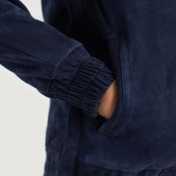 Zest Blue Hooded Suede Pullover Jacket by Dash Racegear - women Jacket view 6
