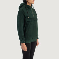 Zest Green Hooded Suede Pullover Jacket by Dash Racegear - women Jacket view 2