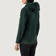 Zest Green Hooded Suede Pullover Jacket by Dash Racegear - women Jacket view 5