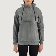 Zest Grey Hooded Suede Pullover Jacket by Dash Racegear - women Jacket view 1