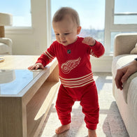 Detroit Red Wings - Hockey Baby Onesie Jumpsuit lifestyle view for baby sports fans