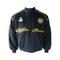 Alfa Romeo Black Vintage Racing Jacket – Classic Motorsport Style | DASH RACEGEAR