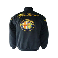 Alfa Romeo Black Vintage Racing Jacket – Classic Motorsport Style | DASH RACEGEAR