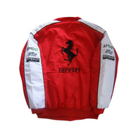 Scuderia Ferrari F1 Red & White Vintage Racing Jacket 2025 Edition | DASH RACEGEAR