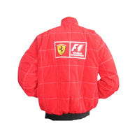 Ferrari F1 Quilted Vintage Racing Jacket Red Black | DASH RACEGEAR