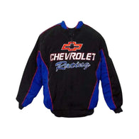 Chevrolet Black Blue Vintage Racing Coat Jacket | DASH RACEGEAR