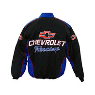 Chevrolet Black Blue Vintage Racing Coat Jacket | DASH RACEGEAR