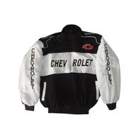 Chevrolet Black & White Vintage Racing Jacket | DASH RACEGEAR