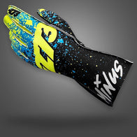 DRIP EVO - Black/Fluo-Yellow/ Cyan - Glove | DASH RACEGEAR