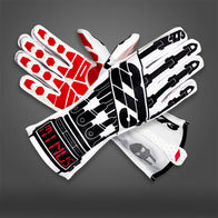 SUPERVILLAIN White/Black/Red - Glove | DASH RACEGEAR