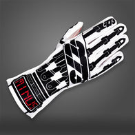 SUPERVILLAIN White/Black/Red - Glove | DASH RACEGEAR