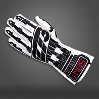SUPERVILLAIN White/Black/Red - Glove | DASH RACEGEAR