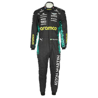 Back view of Felipe Drugovich’s 2025 Aston Martin Aramco F1 race suit – Dash Racegear.