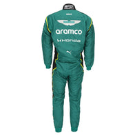 Back view of Fernando Alonso’s 2026 Aston Martin Aramco F1 race suit – Dash Racegear.