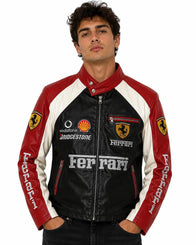 Vintage Ferrari F1 racing leather jacket