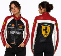 Vintage Ferrari F1 racing leather jacket