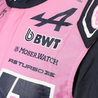 Alpine, BWT and Moser Watch chest logos on Franco Colapinto’s 2026 F1 race suit – Dash Racegear.
