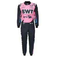 Front view of Franco Colapinto’s signed 2026 pink BWT Alpine F1 race suit – Dash Racegear.