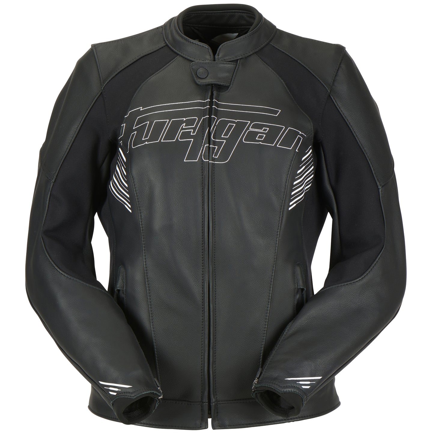 Furygan Ladies Alba Leather Jacket - Black / White by Furygan - clearance motorcycle jacket