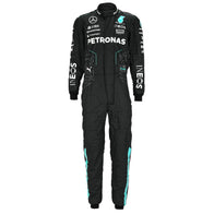 George Russell number 63 detail on the 2024 Mercedes F1-inspired race suit