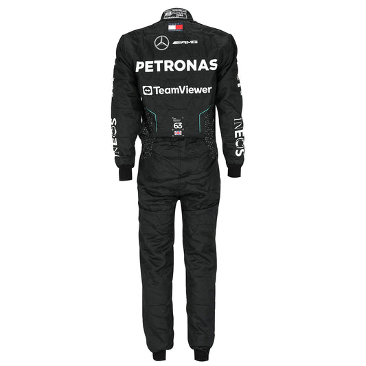 George Russell 2024 Mercedes F1-inspired race suit front view by Dash Racegear