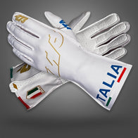 ITALIA Type-1 White/Gold/Blue - Glove | DASH RACEGEAR