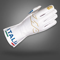 ITALIA Type-1 White/Gold/Blue - Glove | DASH RACEGEAR