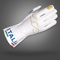 ITALIA Type-1 White/Gold/Blue - Glove | DASH RACEGEAR