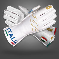 ITALIA Type-1 White/Gold/Blue - Glove | DASH RACEGEAR