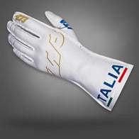 ITALIA Type-1 White/Gold/Blue - Glove | DASH RACEGEAR