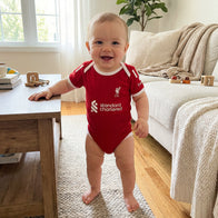 25/26 Liverpool Baby Bodysuit lifestyle view for baby sports fans