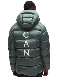lululemon Winter Olympics 2026 Team Canada Green Puffer Jacket Puffer Jacket unisex detail view 2 | Dash Racegear — Men’s lululemon Winter Olympics 2026 Team Canada puffer jacket, vibrant green, insulated and hooded for style and warmth.