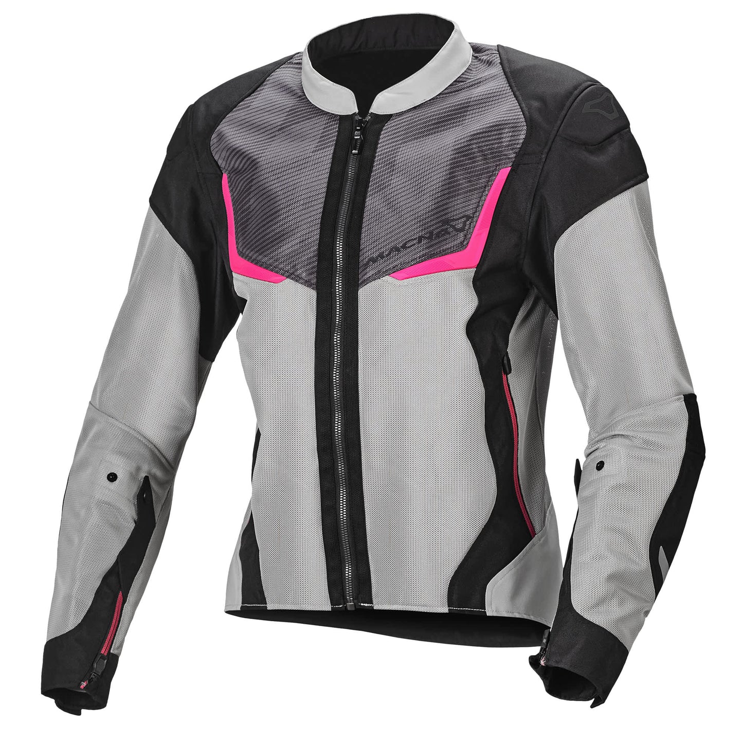 Macna Ladies Orcano Textile Jacket - Light Grey / Pink by Macna - clearance motorcycle jacket